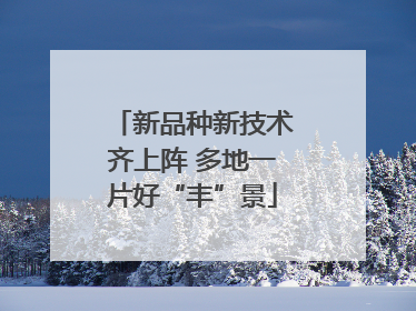 新品种新技术齐上阵 多地一片好“丰”景