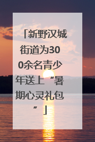 新野汉城街道为300余名青少年送上“暑期心灵礼包”