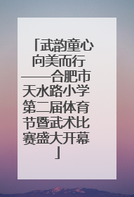 武韵童心 向美而行——合肥市天水路小学第二届体育节暨武术比赛盛大开幕
