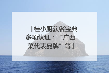 桂小厨获餐宝典多项认证：“广西菜代表品牌”等