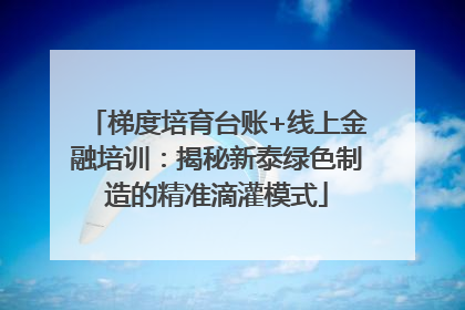 梯度培育台账+线上金融培训：揭秘新泰绿色制造的精准滴灌模式