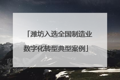 潍坊入选全国制造业数字化转型典型案例