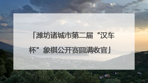 潍坊诸城市第二届“汉车杯”象棋公开赛圆满收官