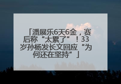 潘展乐6天6金，赛后称“太累了”！33岁孙杨发长文回应“为何还在坚持”