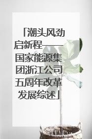 潮头风劲启新程——国家能源集团浙江公司五周年改革发展综述