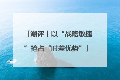潮评丨以“战略敏捷”抢占“时差优势”