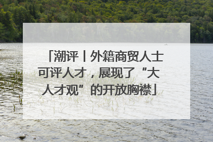 潮评丨外籍商贸人士可评人才，展现了“大人才观”的开放胸襟