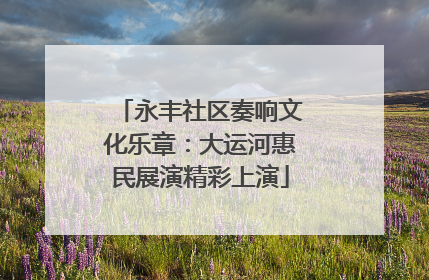 永丰社区奏响文化乐章：大运河惠民展演精彩上演