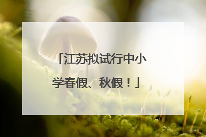江苏拟试行中小学春假、秋假！