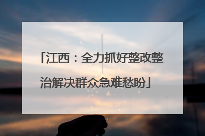 江西：全力抓好整改整治解决群众急难愁盼