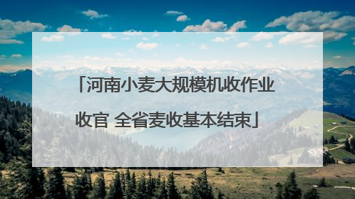 河南小麦大规模机收作业收官 全省麦收基本结束