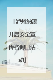 泸州纳溪开启安全宣传咨询日活动