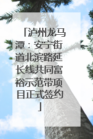 泸州龙马潭：安宁街道北滨路延长线共同富裕示范带项目正式签约