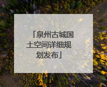 泉州古城国土空间详细规划发布