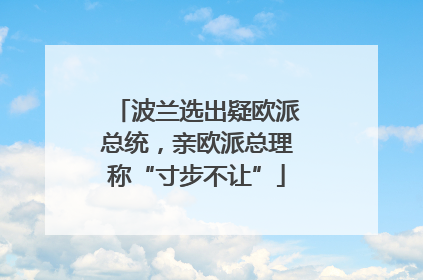 波兰选出疑欧派总统，亲欧派总理称“寸步不让”