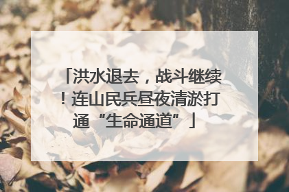 洪水退去，战斗继续！连山民兵昼夜清淤打通“生命通道”