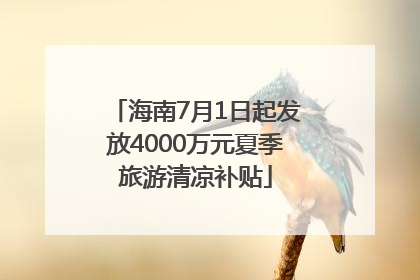 海南7月1日起发放4000万元夏季旅游清凉补贴