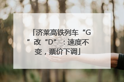 济莱高铁列车“G”改“D”：速度不变，票价下调