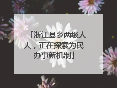 浙江县乡两级人大，正在探索为民办事新机制