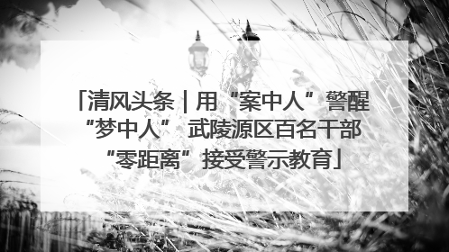 清风头条｜用“案中人”警醒“梦中人” 武陵源区百名干部“零距离”接受警示教育