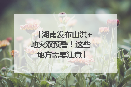 湖南发布山洪+地灾双预警！这些地方需要注意