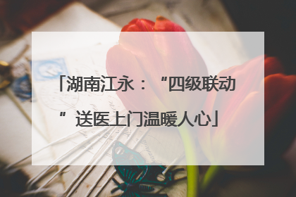湖南江永：“四级联动”送医上门温暖人心