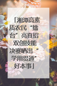 湘潭高素质农民“擂台”亮真招 双创技能决赛晒出“学用贯通”好本事