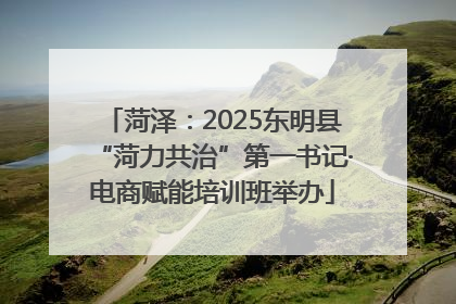 菏泽：2025东明县“菏力共治”第一书记·电商赋能培训班举办