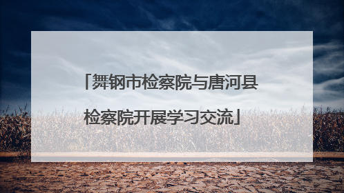 舞钢市检察院与唐河县检察院开展学习交流