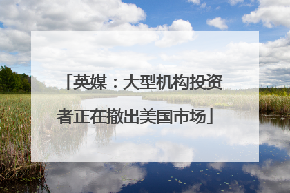 英媒：大型机构投资者正在撤出美国市场