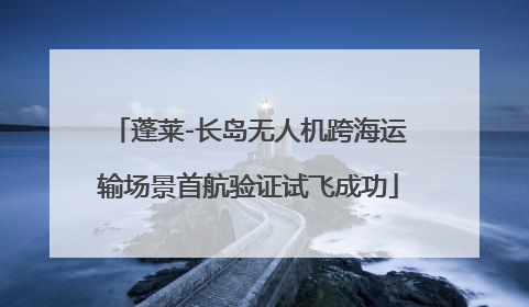 蓬莱-长岛无人机跨海运输场景首航验证试飞成功