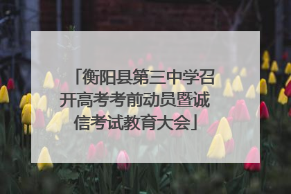 衡阳县第三中学召开高考考前动员暨诚信考试教育大会