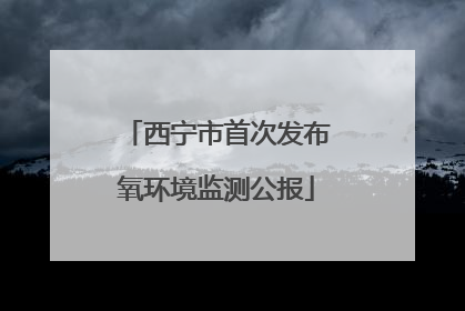 西宁市首次发布氧环境监测公报