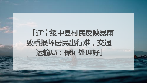辽宁绥中县村民反映暴雨致桥损坏居民出行难，交通运输局：保证处理好