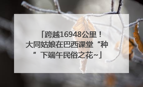 跨越16948公里！大同姑娘在巴西课堂“种”下端午民俗之花~