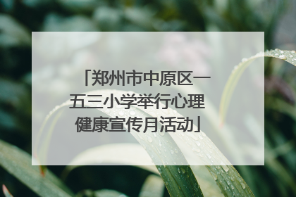 郑州市中原区一五三小学举行心理健康宣传月活动