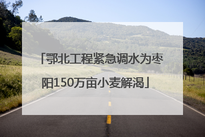 鄂北工程紧急调水为枣阳150万亩小麦解渴