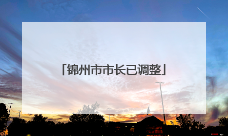 锦州市市长已调整