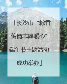 长沙市“粽香传情志愿暖心”端午节主题活动成功举办