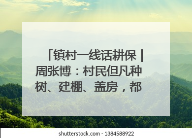 镇村一线话耕保｜周张博：村民但凡种树、建棚、盖房，都要向街道报批