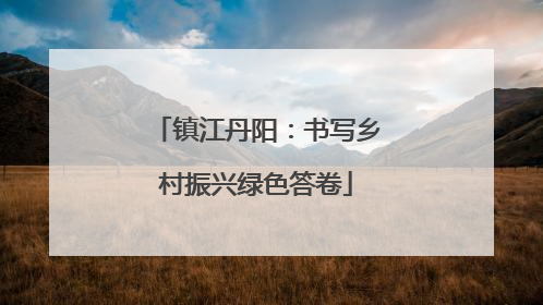 镇江丹阳：书写乡村振兴绿色答卷