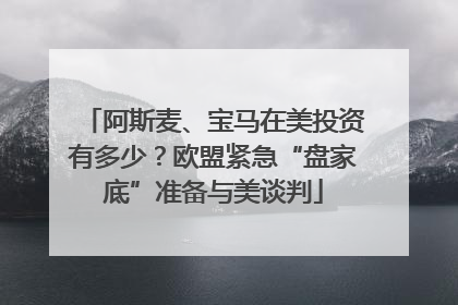 阿斯麦、宝马在美投资有多少？欧盟紧急“盘家底”准备与美谈判