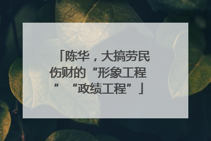 陈华，大搞劳民伤财的“形象工程”“政绩工程”