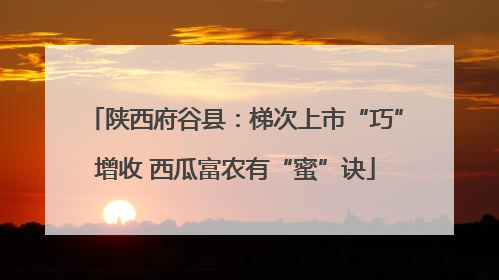 陕西府谷县：梯次上市“巧”增收 西瓜富农有“蜜”诀