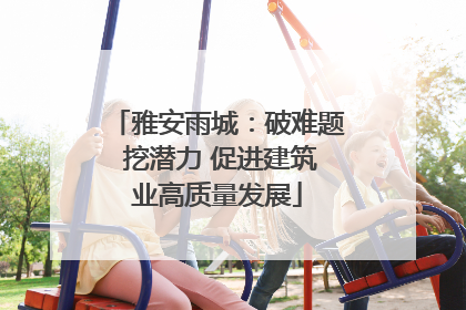 雅安雨城：破难题 挖潜力 促进建筑业高质量发展