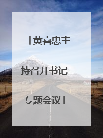 黄喜忠主持召开书记专题会议