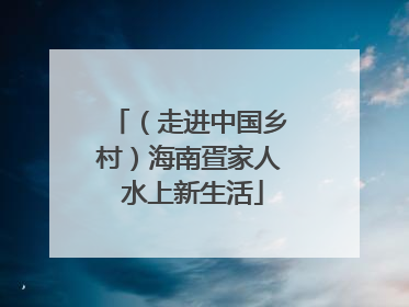 （走进中国乡村）海南疍家人 水上新生活