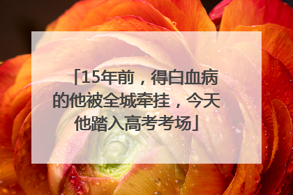15年前，得白血病的他被全城牵挂，今天他踏入高考考场