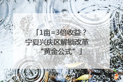 1亩=3倍收益？宁夏兴庆区解锁改革“黄金公式”