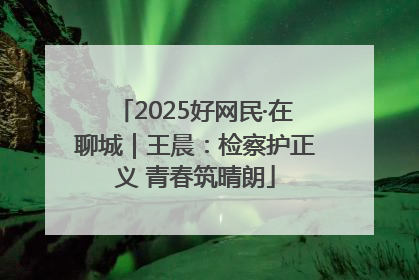 2025好网民·在聊城｜王晨：检察护正义 青春筑晴朗